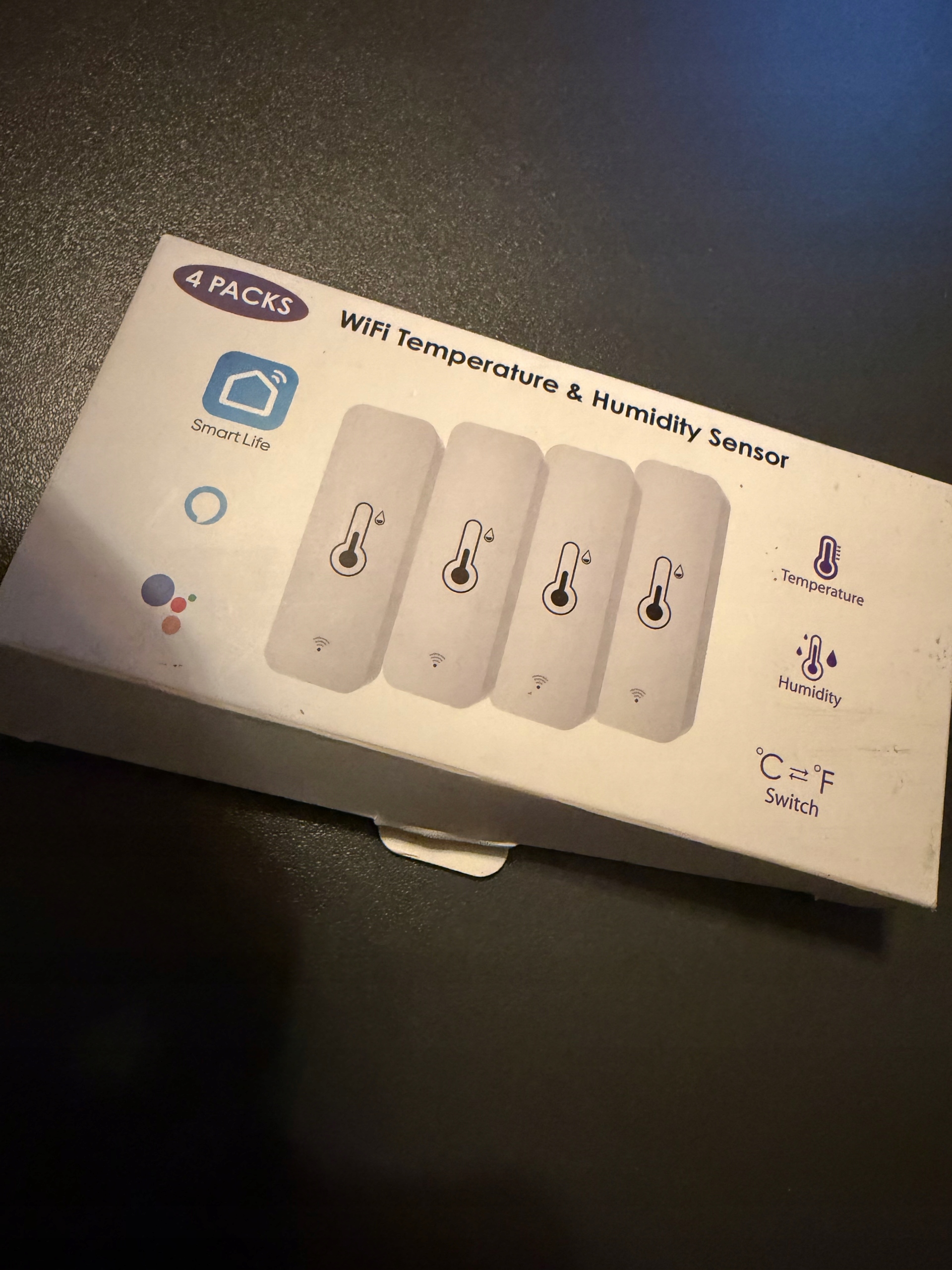 Inteligentní WiFi senzor teploty a vlhkosti TH01 Sada 4 ks Sl