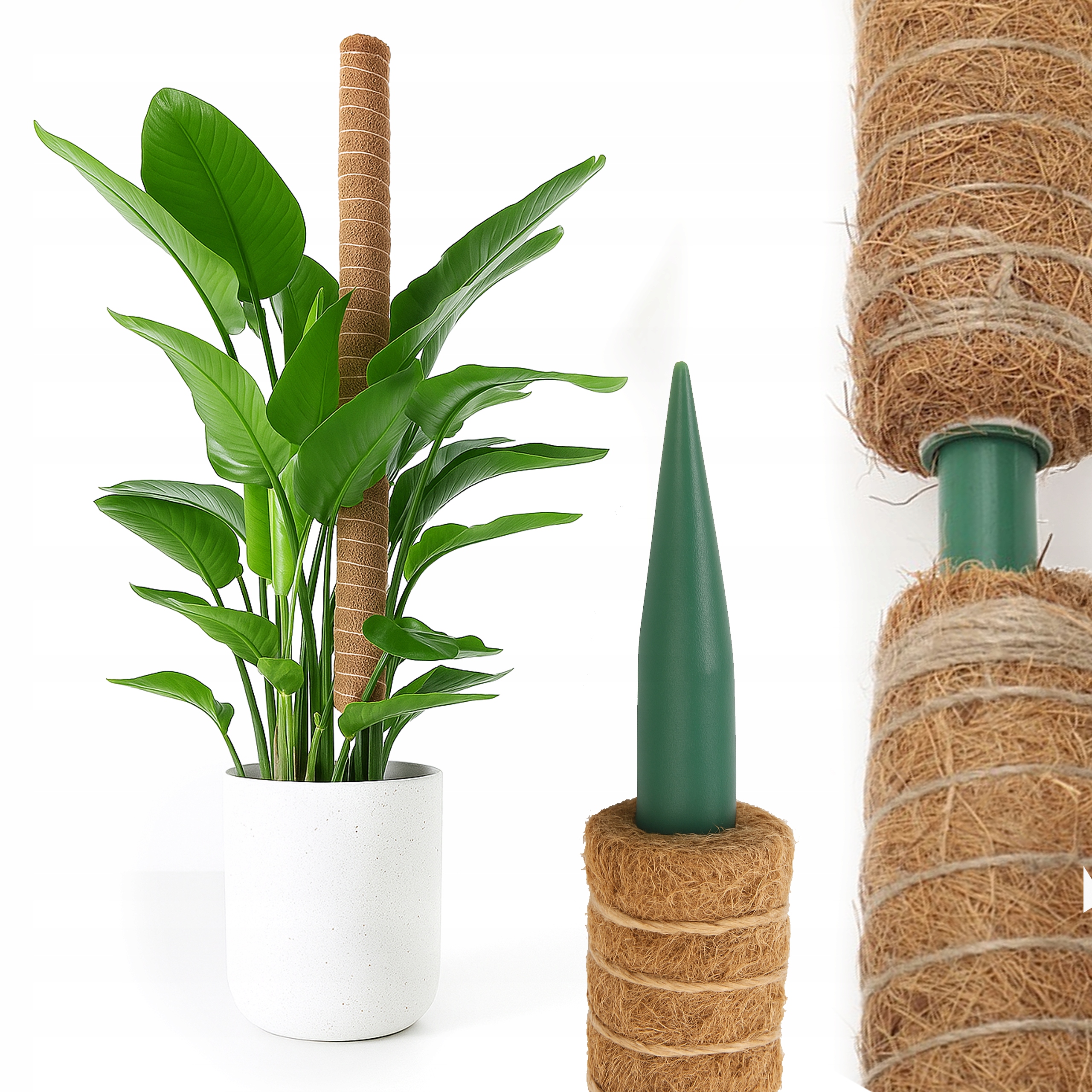 PODPORA DO ROŚLIN 102CM TYCZKA PAŁKA Z WŁÓKNA KOKOSOWEGO PALIK KOKOSOWY