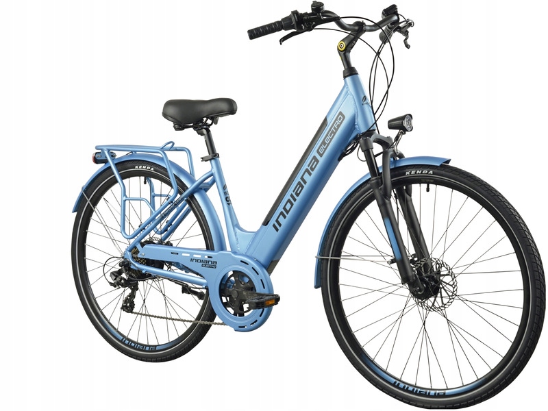 Rower elektryczny Indiana E-Trekking 3.0 D18 28 cali 250W Błękitny