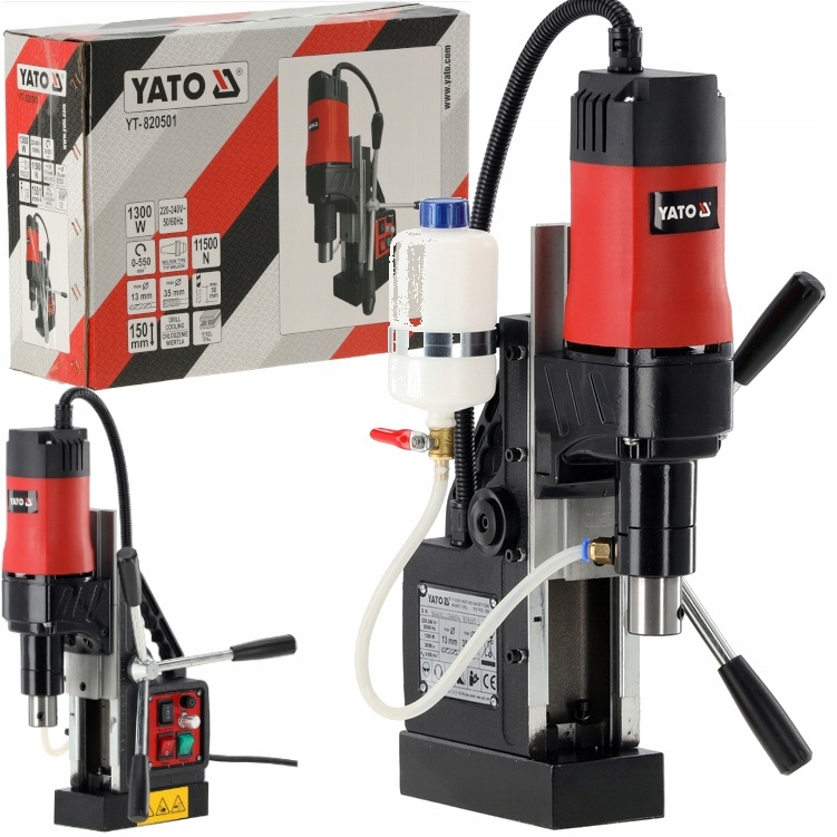 Wiertarka Magnetyczna Gwintowanie Frezowanie Yato 1300W 11500N Weldon 3/4"