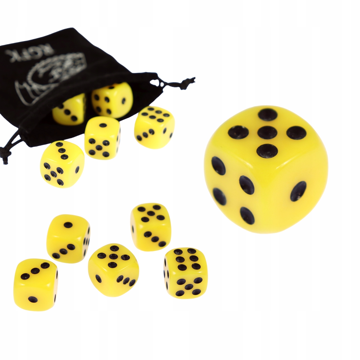 ŻÓŁTA KOŚĆ SZEŚCIOŚCIENNA K6 RPG 1,1 CM