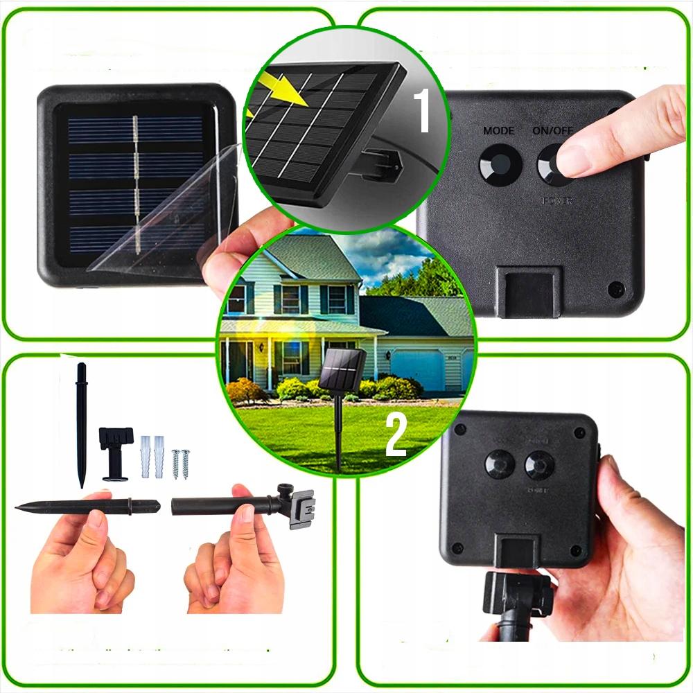 LAMPKI OGRODOWE GIRLANDA SOLARNA NA TARAS ŚWIETLNA 17m 50xLED ZEWNĘTRZNA Marka inna