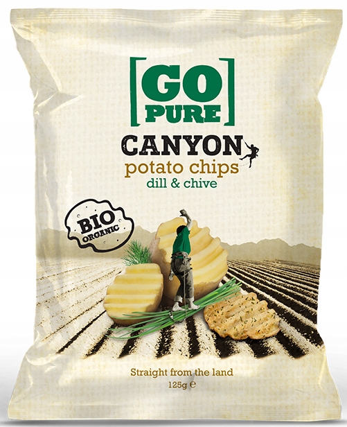Levně 4x Go Pure Chipsy s koprem a pažitkou Bez Lepku Bio 125 g