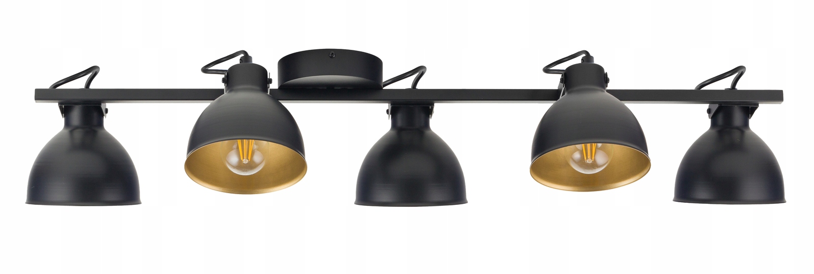 Stropný reflektor loft čierno-zlatý, nastaviteľný 5xE27 Sigma Lighting