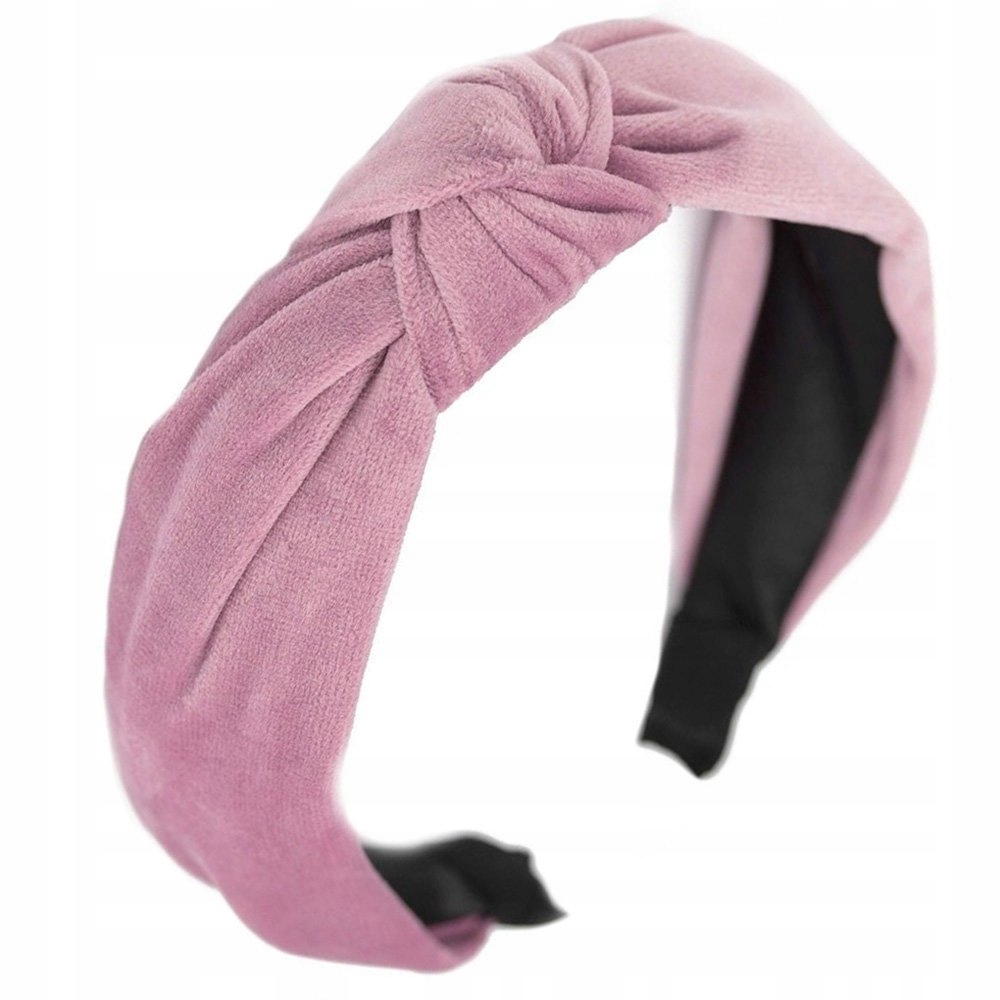 

Opaska Do Włosów turban Węzeł brudny róż Welurowa