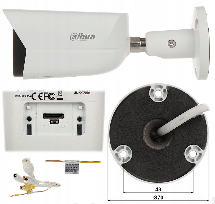 MONITORING DOMU KAMERA IP DAHUA 8mpx MIKROFON KARTA PRZEKROCZENIE LINII Kod producenta IPC-HFW3841E-AS-0280B-S2