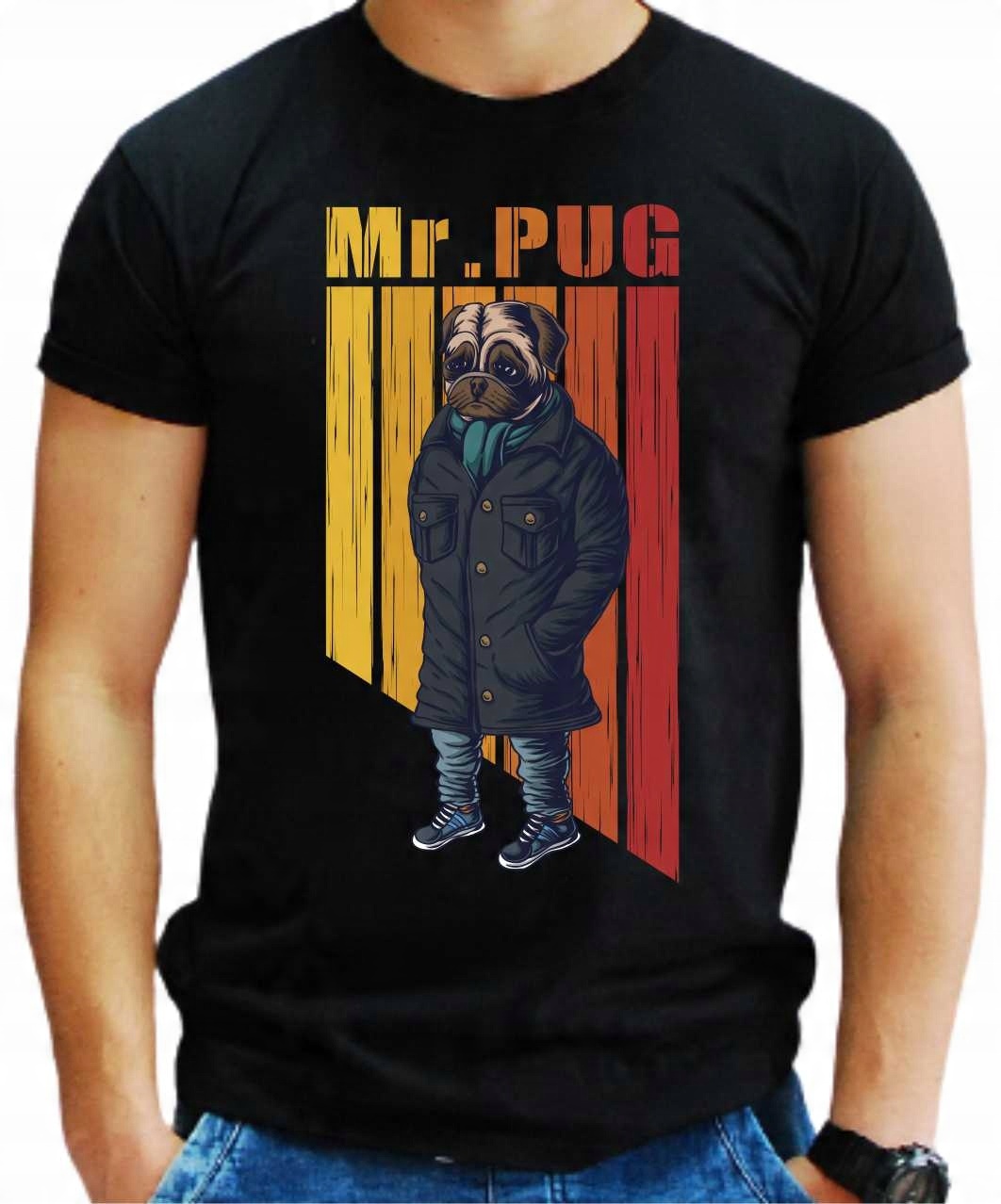 

Koszulka męska z nadrukiem Mops Pug Prezent S