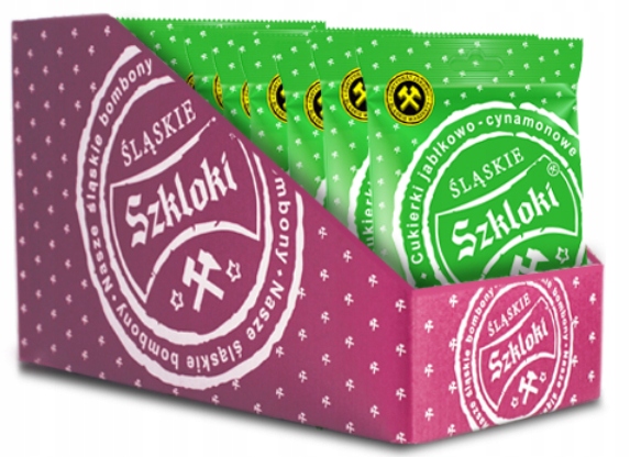 12x Śląskie cukierki Szkloki JABŁKOWO - CYNAMONOWE