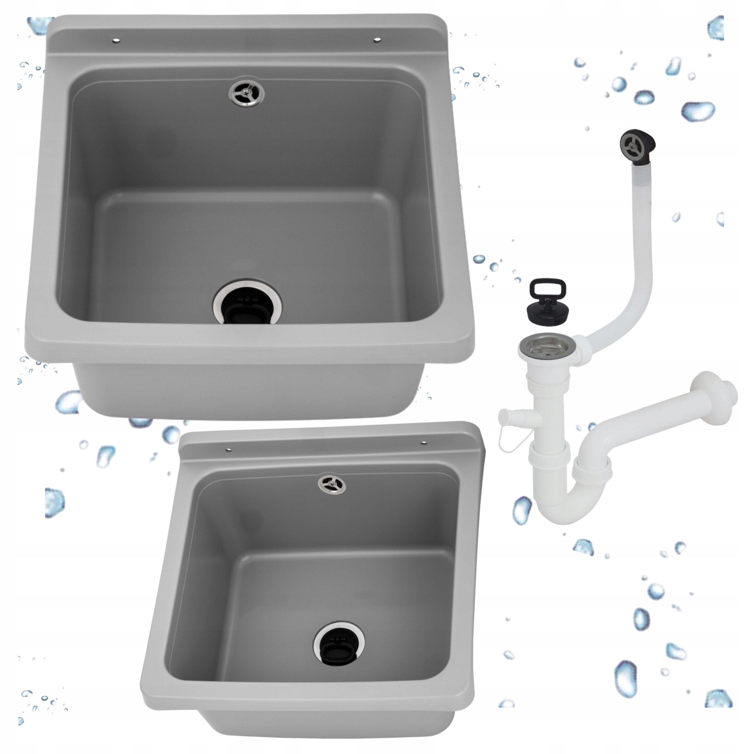 Jednokomorový ekonomický dřez, šedý, komora pro prádelnu a garáž