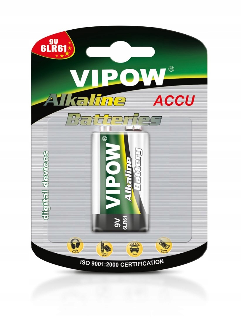 

Baterie alkaliczne Vipow 9V 6LR61 - blister