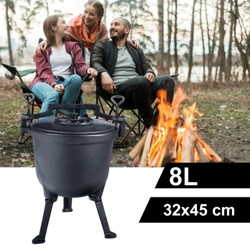 Żeliwny KOCIOŁEK Garnek MYŚLIWSKI węgierski PIECZONKI na Ognisko GRILL - 8L EAN (GTIN) 3258561934532