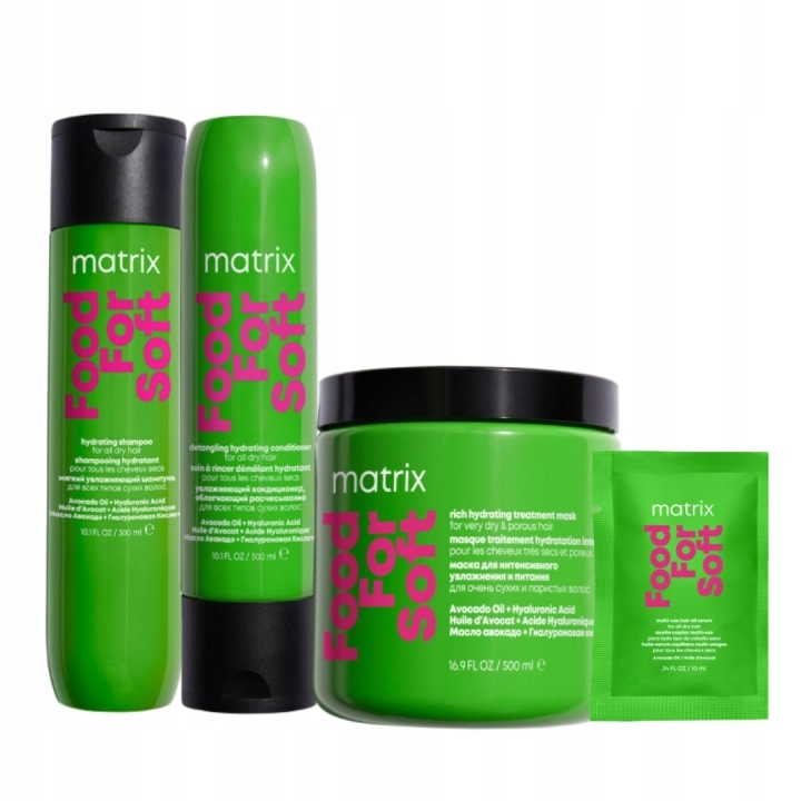 Matrix Food For Soft nawilżający szampon odżywka maska do włosów suchych