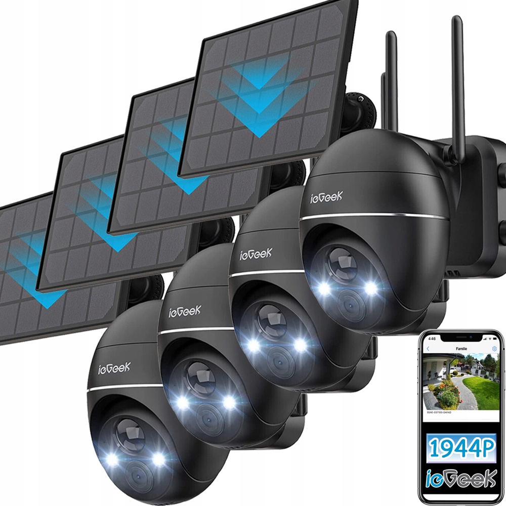 

Kamera Solarna Zewnętrzna Obrotowa WiFi 5MP 4szt