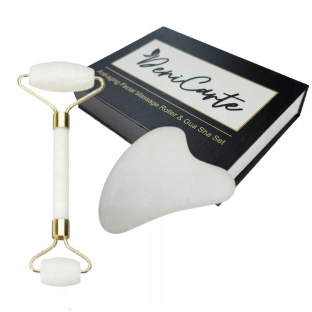 

Masażer Do Twarzy Jadeitowy Roller Gua Sha Box