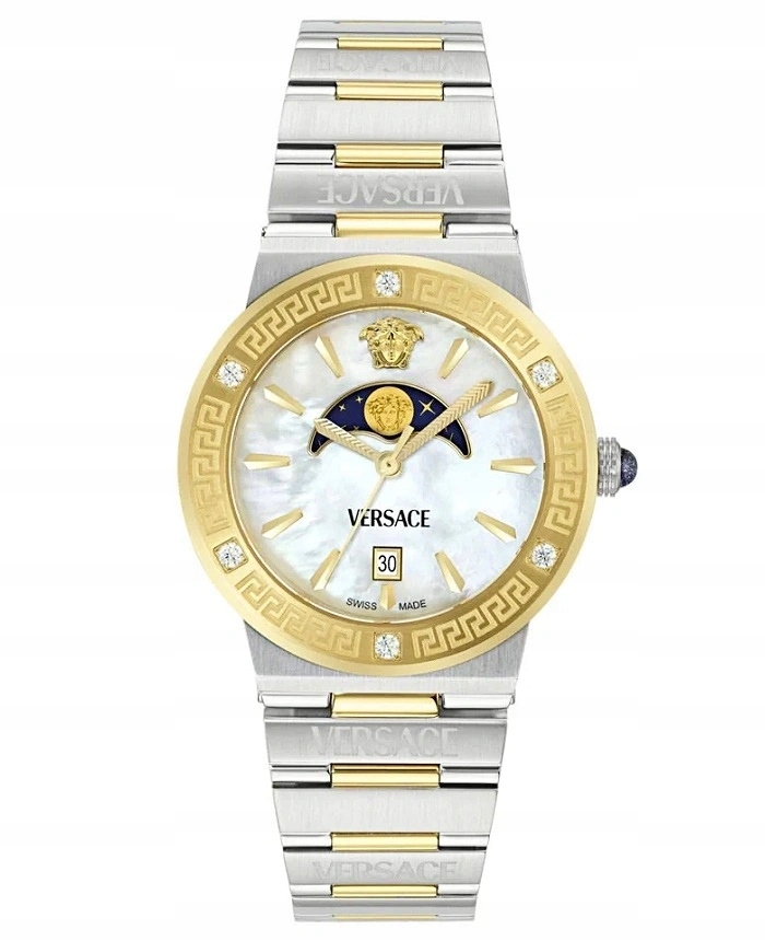 Dámské hodinky Versace VE7G00524 Greca Logo Moonphase Diamonds