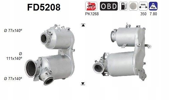 фильтр твердых частиц, система выпускной AS FD5208