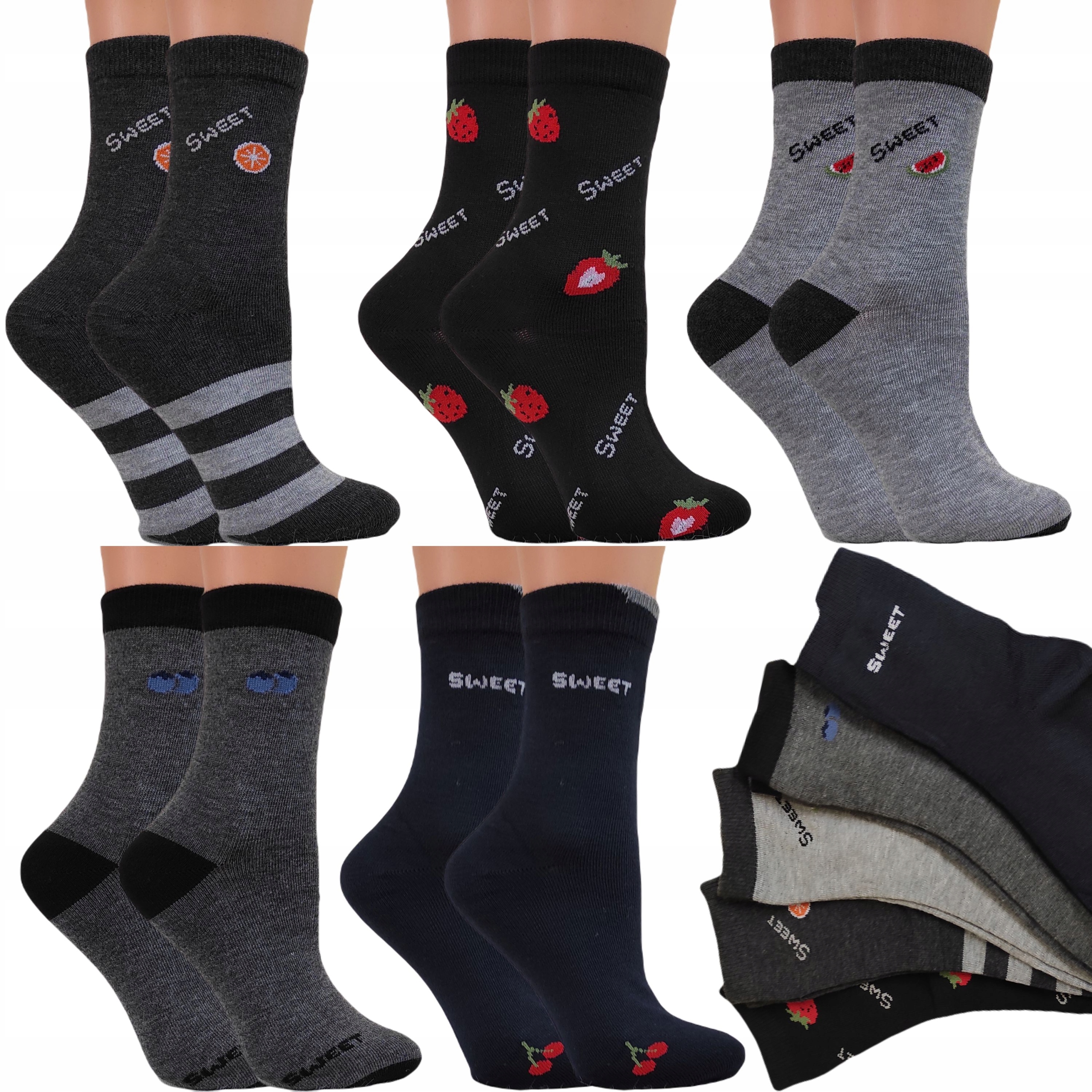 

5 X Skarpety Damskie Skarpetki Bawełniane