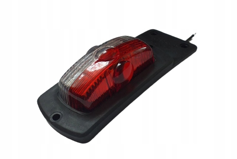 LAMPA OBRYSOWA BIAŁO-CZERWONA WISZĄCA + ZARÓWKA