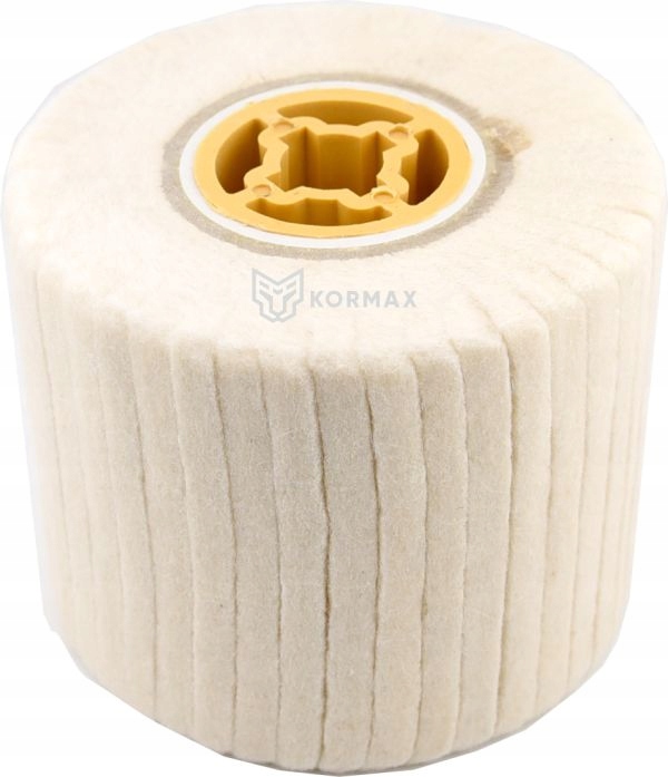 Leštící váleček Válcový brusný kotouč z plsti pro saténovačku 120 x 100 mm z vlny