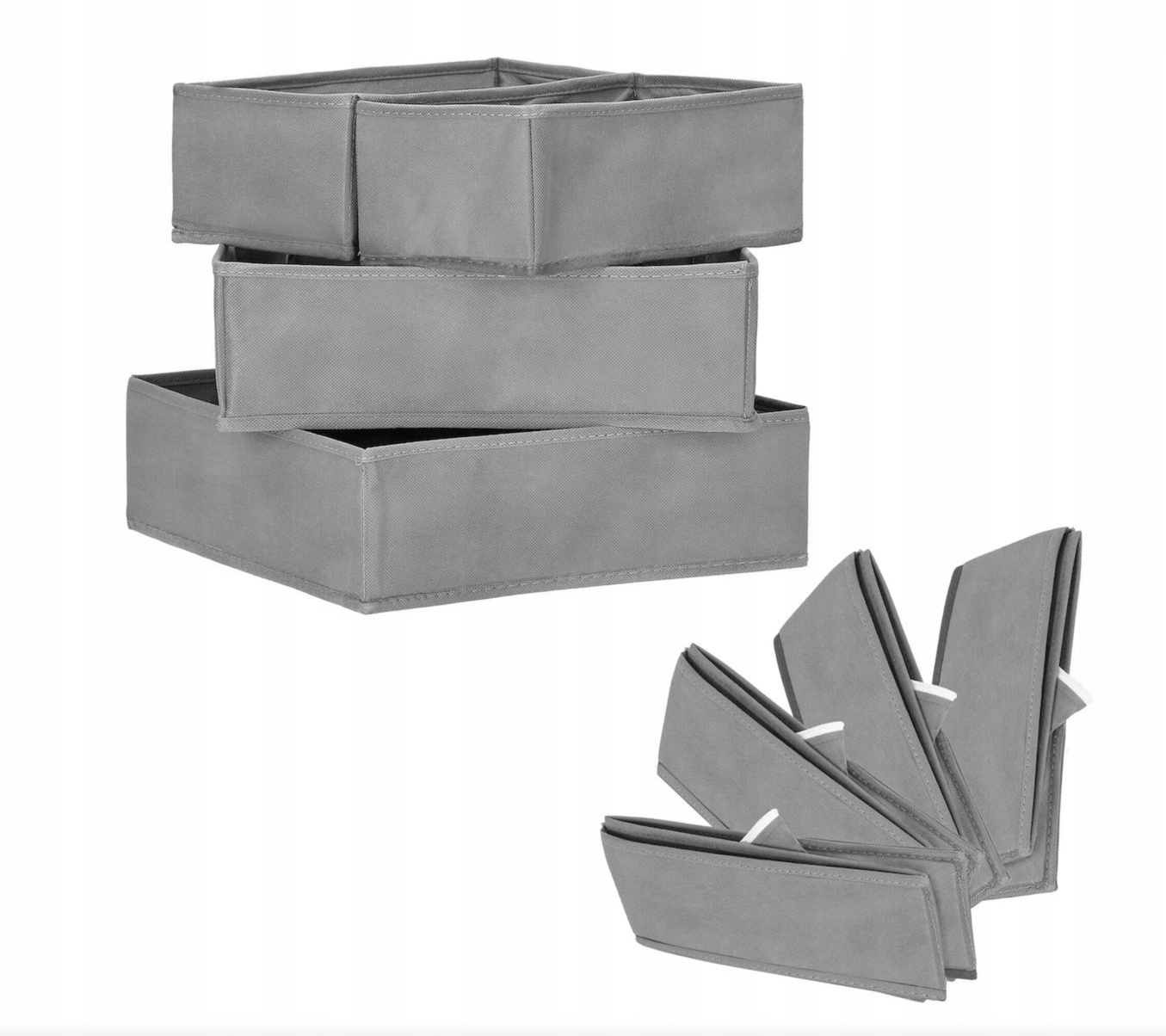 Organizer na bieliznę skarpetki do szuflady garderoby szary komplet 4 szt Marka inna