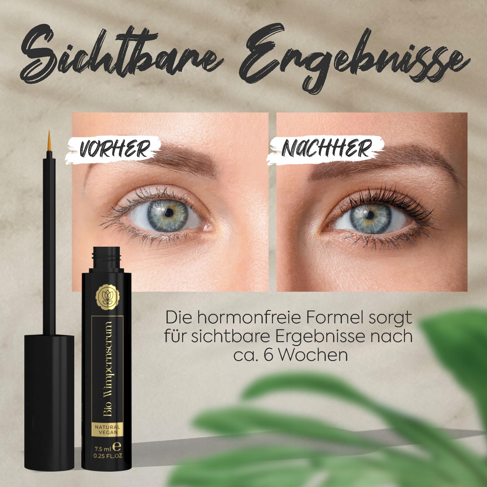 BIO Serum Do Rzęs Wzrost Bez Hormonów Peptydy Kofeina Biotyna 7,5ml — miniatura 5
