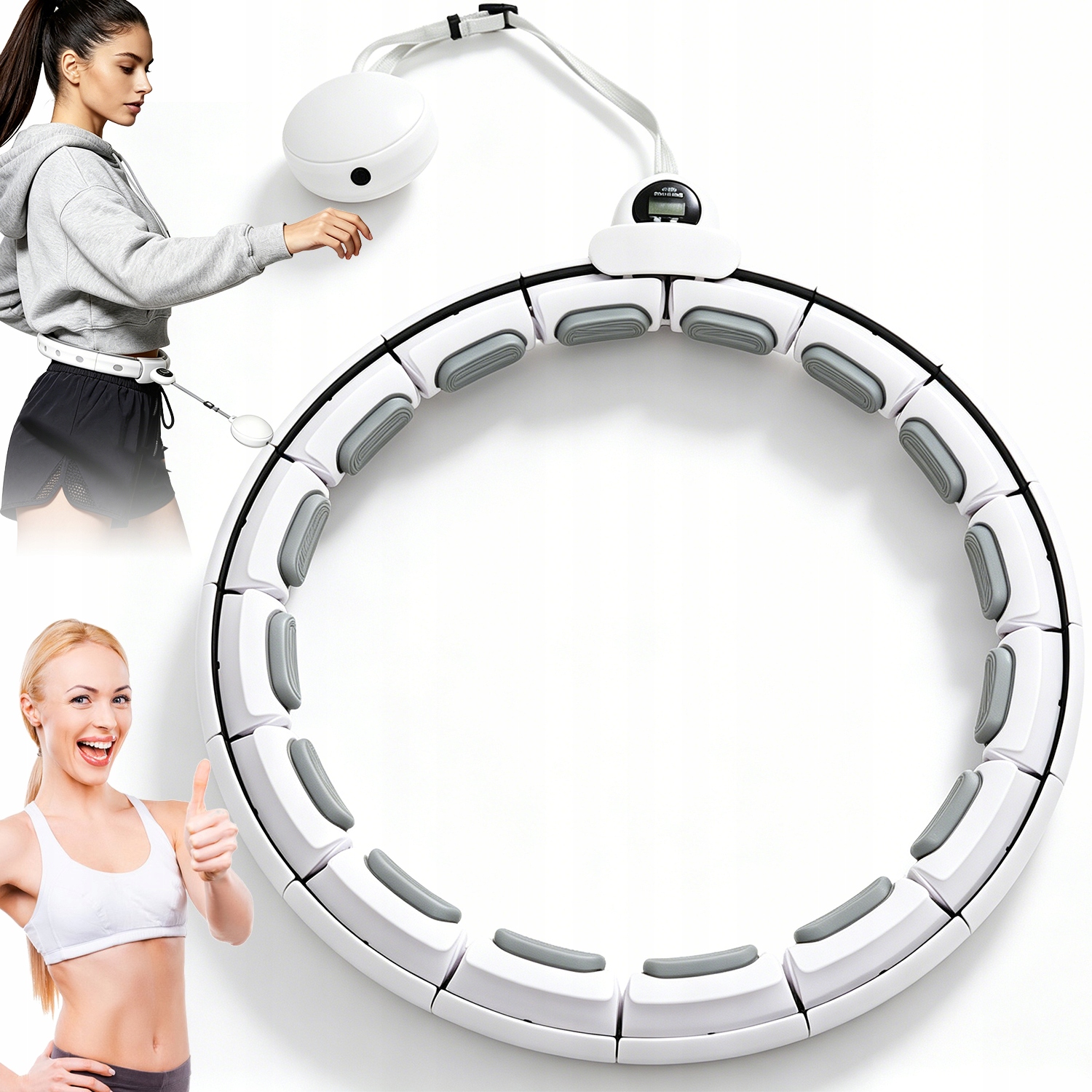 Portable Fitness Hula Hoop 16 Segment Smart Tracking Waist Shaping Tool
