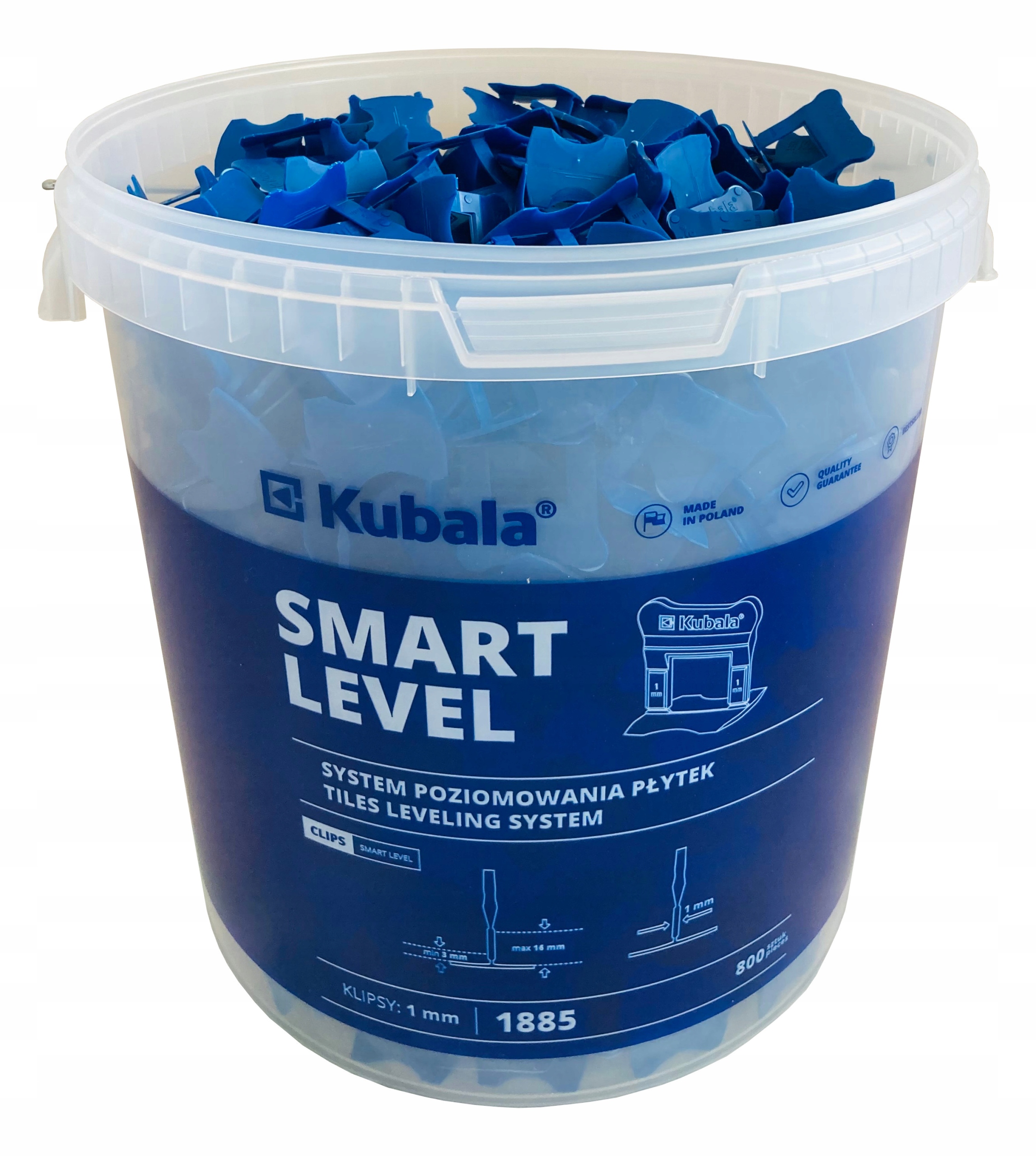 KUBALA KLIPSY 1mm DO POZIOMOWANIA wiadro 800szt.