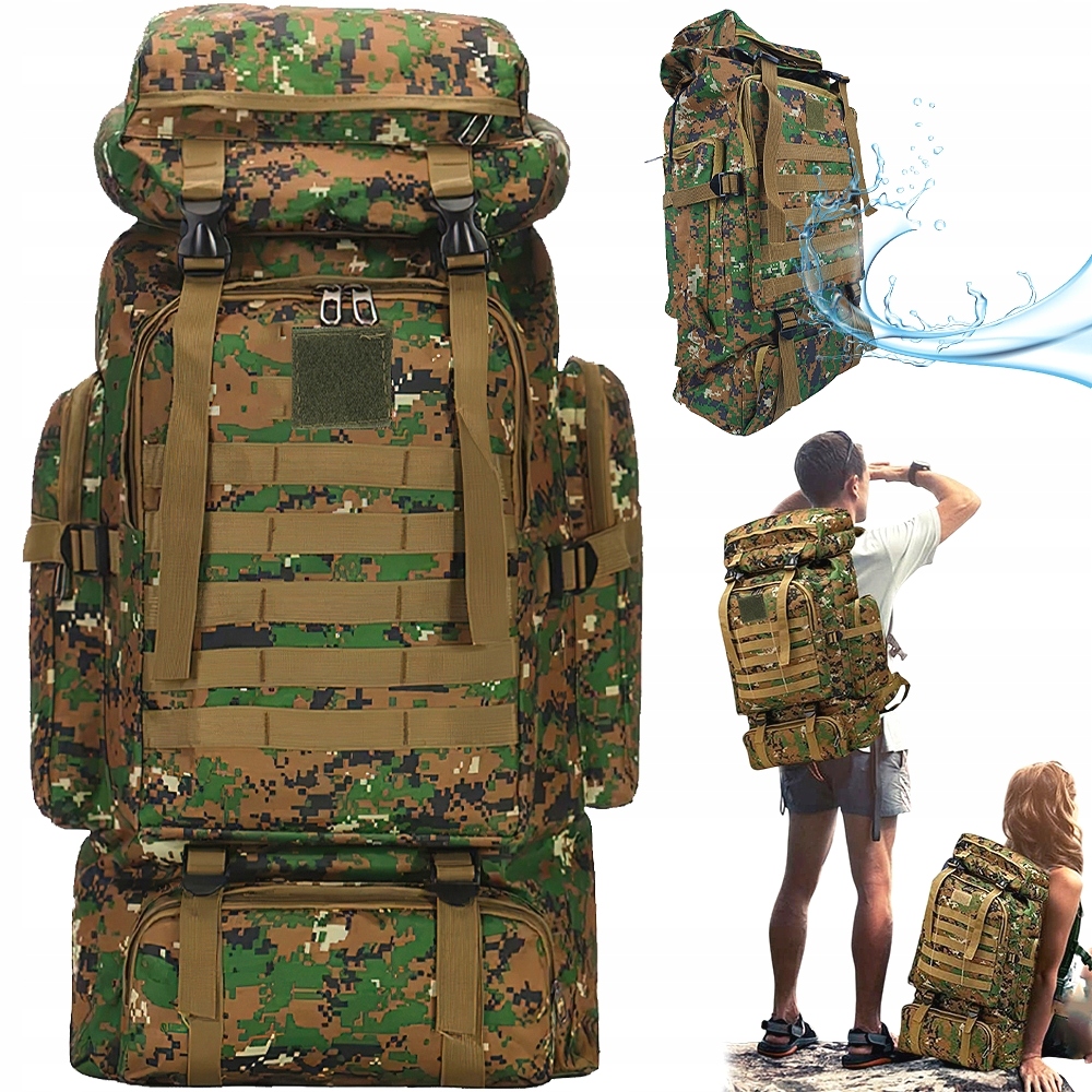 Batoh Jungle Camouflage 75L Voděodolný Pro Lezení Na Kole