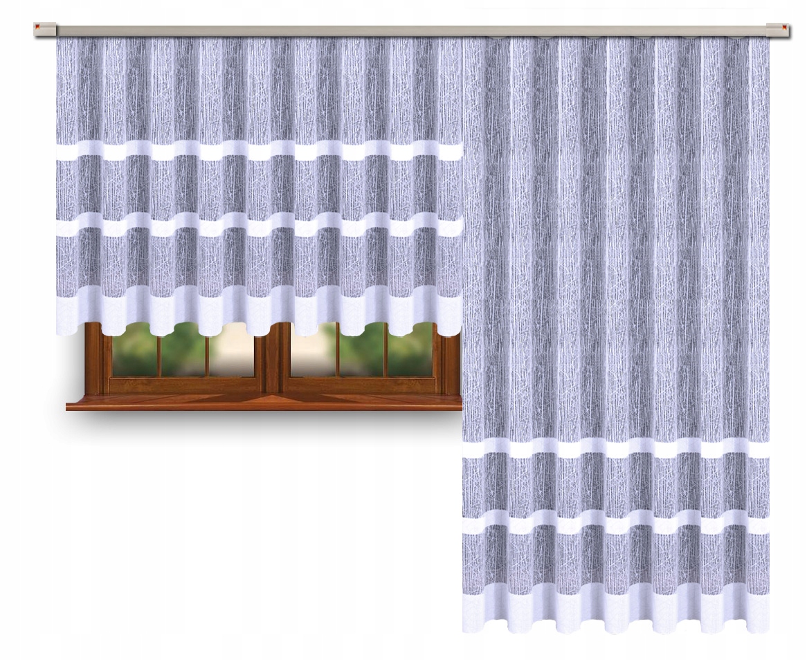 

Firanka Gotowa Żakard Kpl.prosta 230X200+140X300