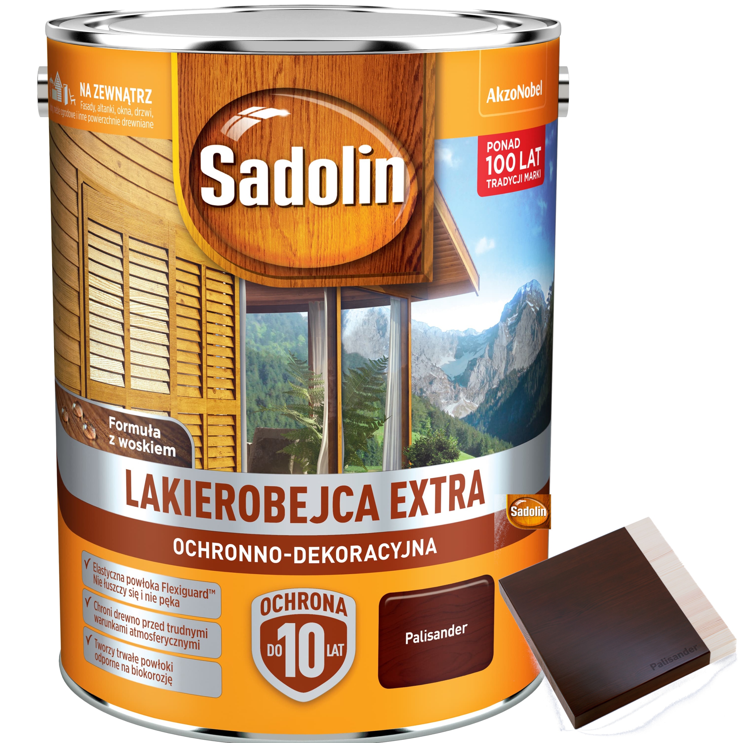 Lakierobejca Extra Sadolin do 10 lat ochrony Palisander 5L