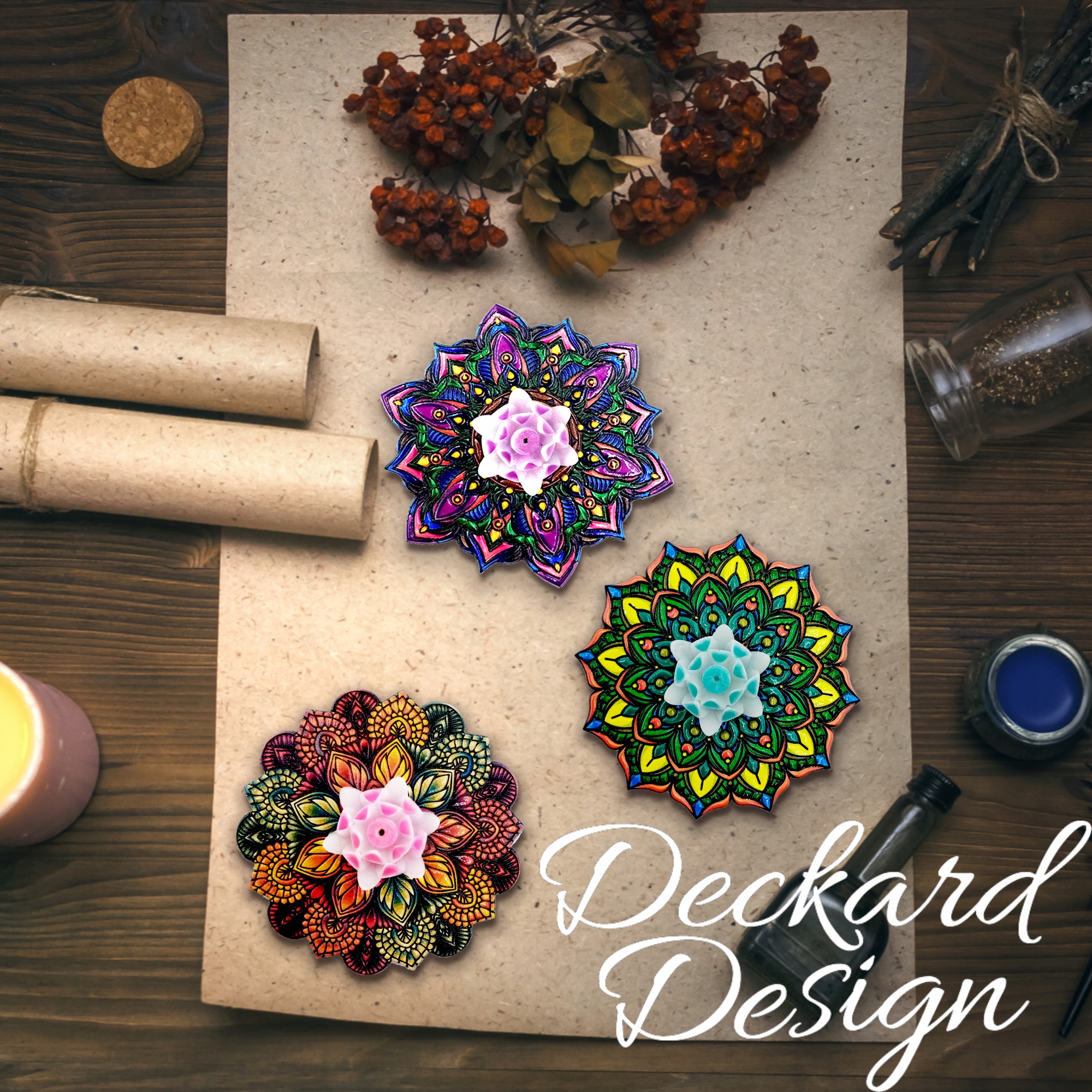 Podstawka pod kadzidełka mandala średnia kadzidła Szerokość produktu 1.6 cm