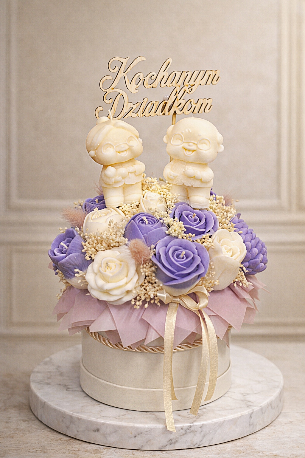 Dárek K Den Prarodičů Flower Box Ze Sójových Svíček Věčná Kytice