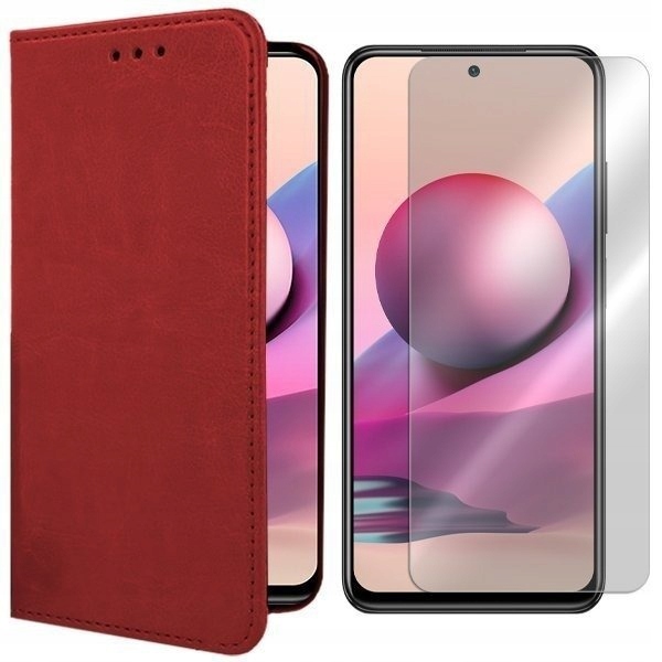 

Etui Do Xiaomi Redmi Note 10S Case Skóra +szkło 9H