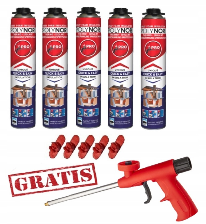 Sprchová Izolace Polynor Startovací Sada 5x Pěna 750 ml Pistole