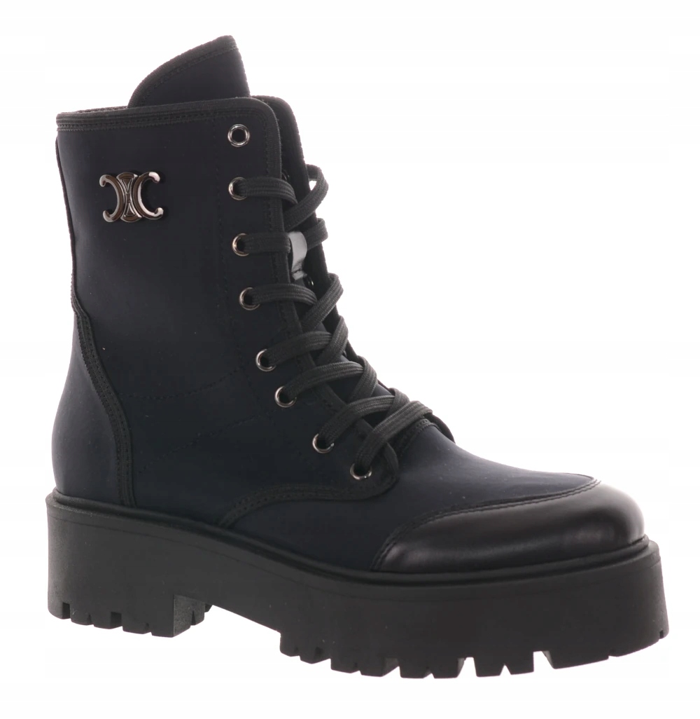 Kotníkové Boty Trapery Na Platformě Koturnie Černé Dámské Ulmani 38