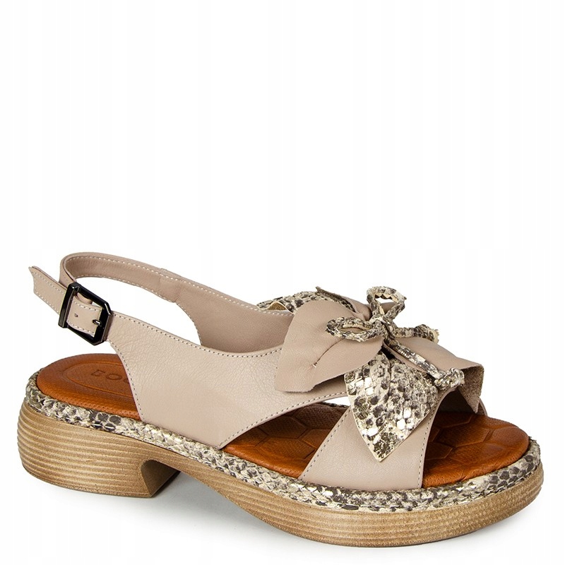 Boccato 0158-202.T25 Béžové Kožené Sandály S Ozdobou 36