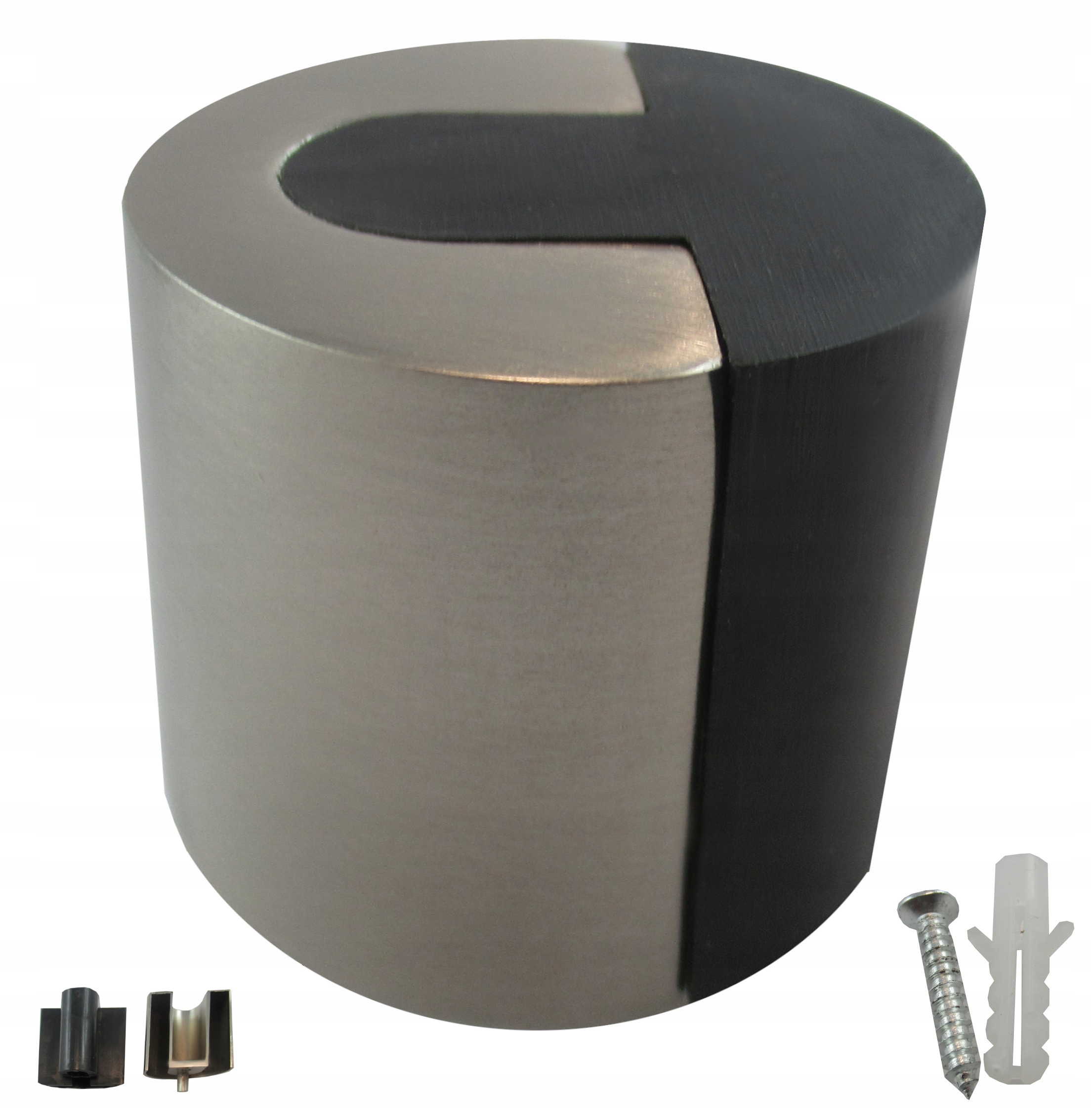 ODBOJNIK DO DRZWI PRZYKRĘCANY SATYNA CZARNY 40x40