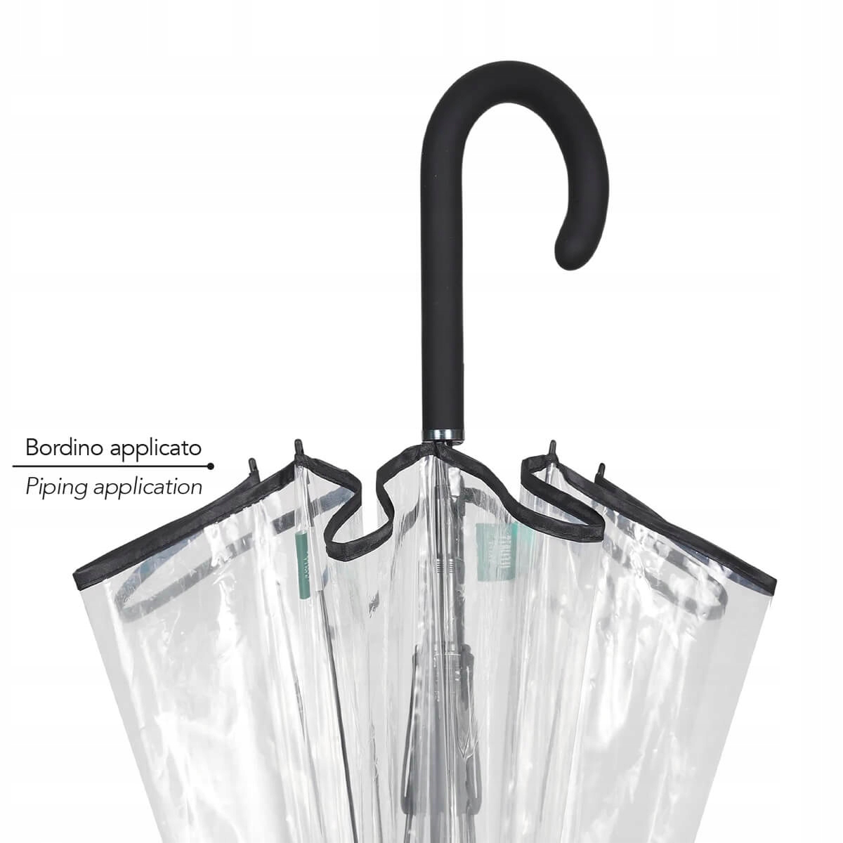 Automatyczny głęboki przezroczysty lekki wytrzymały parasol PERLETTI Wzór dominujący bez wzoru