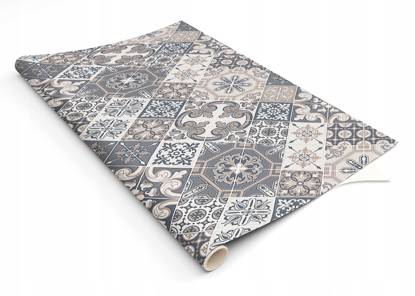 

Marokański Patchwork Szary naklejka laminowana