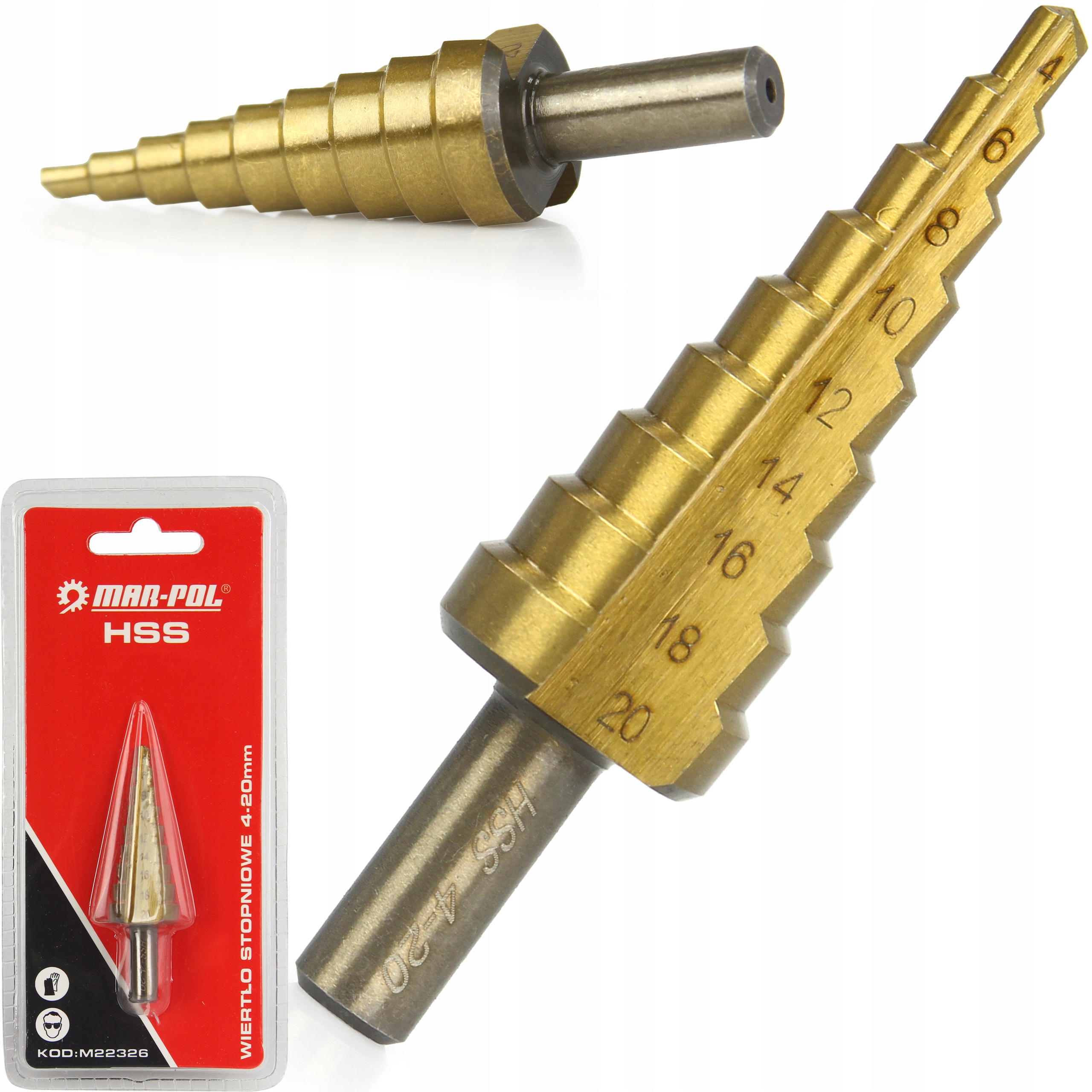 

Wiertło Stopniowe Stożkowe Tytanowe Hss 4-20 mm