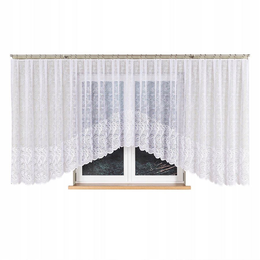 Kinga – Hotová záclona s výřezem ve spodní části – 600 x 160 cm