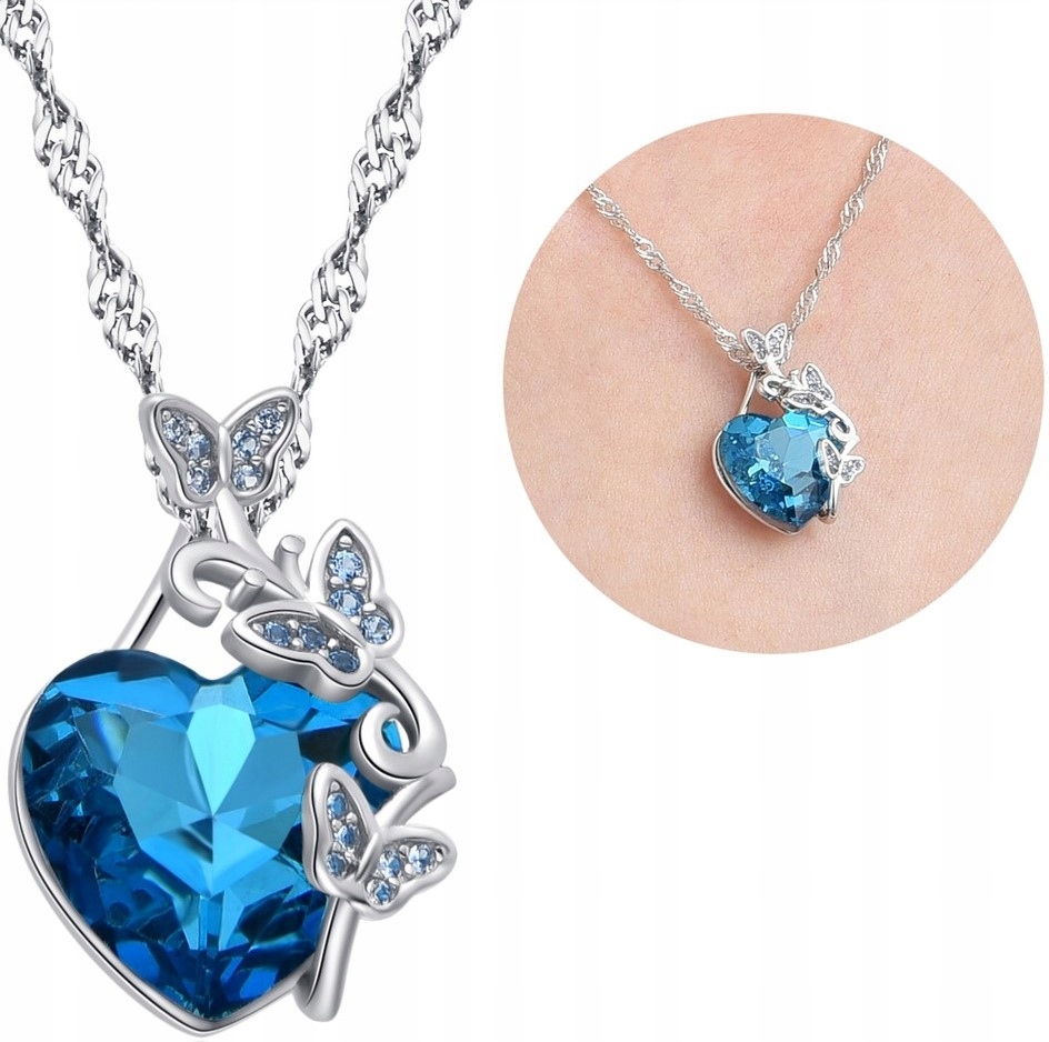 Dámský Stříbrný Náhrdelník Řetízek S Přívěskem k výročí Srdce Stříbro