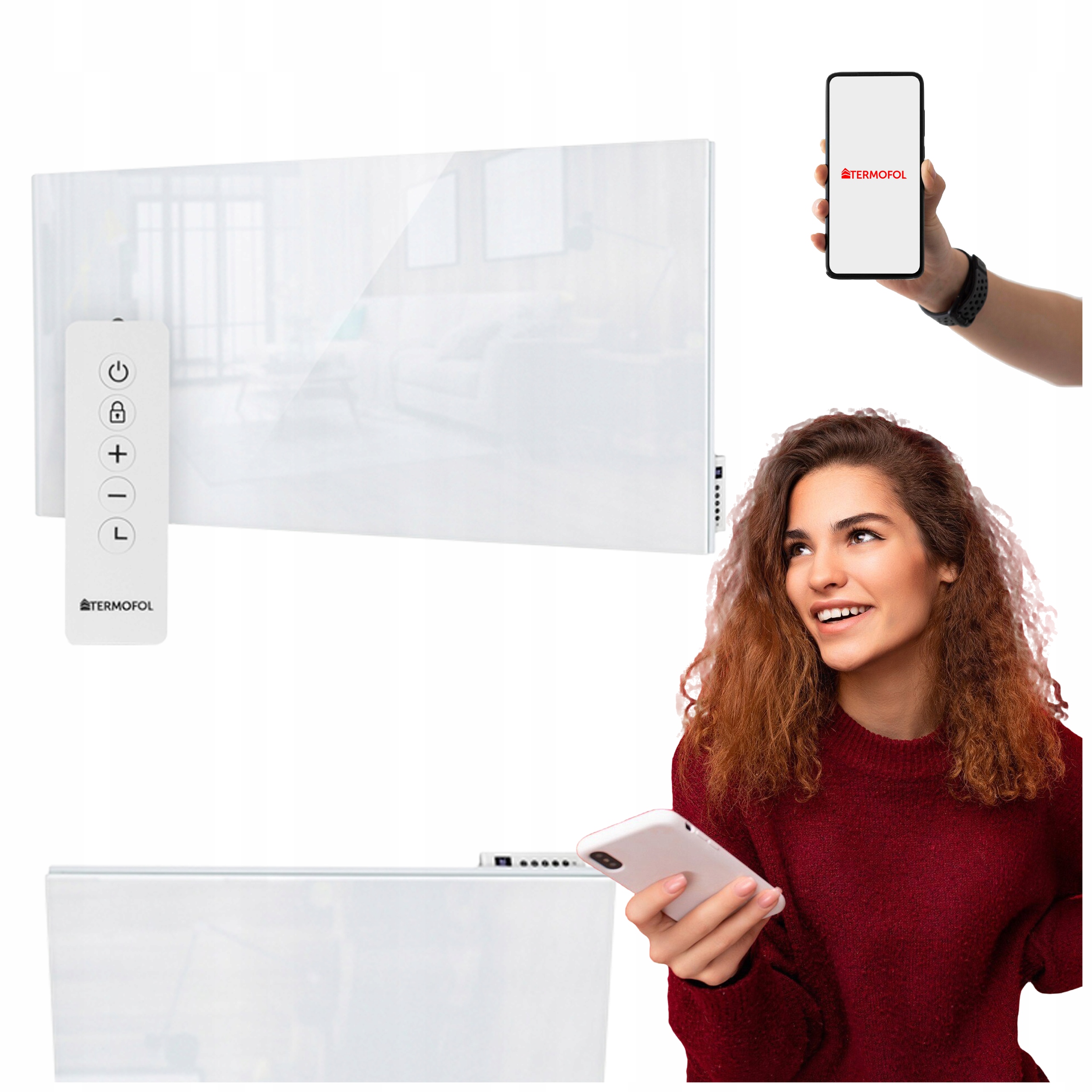 Sklenený Infračervený Vykurovací Panel Ovládaný Pomocou Aplikácie TF-GW700