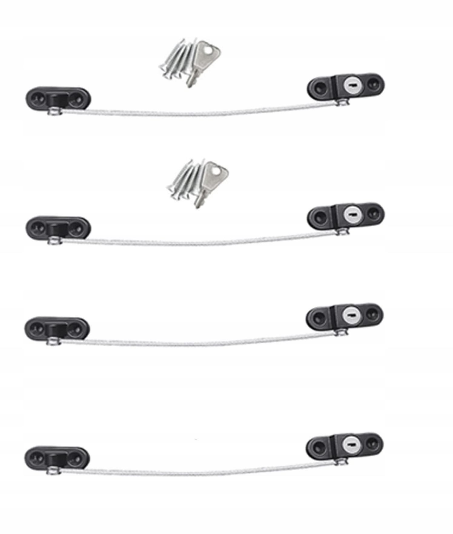 4x ZABEZPIECZENIE OKNA OGRANICZNIK PRZED DZIECMI MOCNE BLOKADA KLUCZ BRĄZ