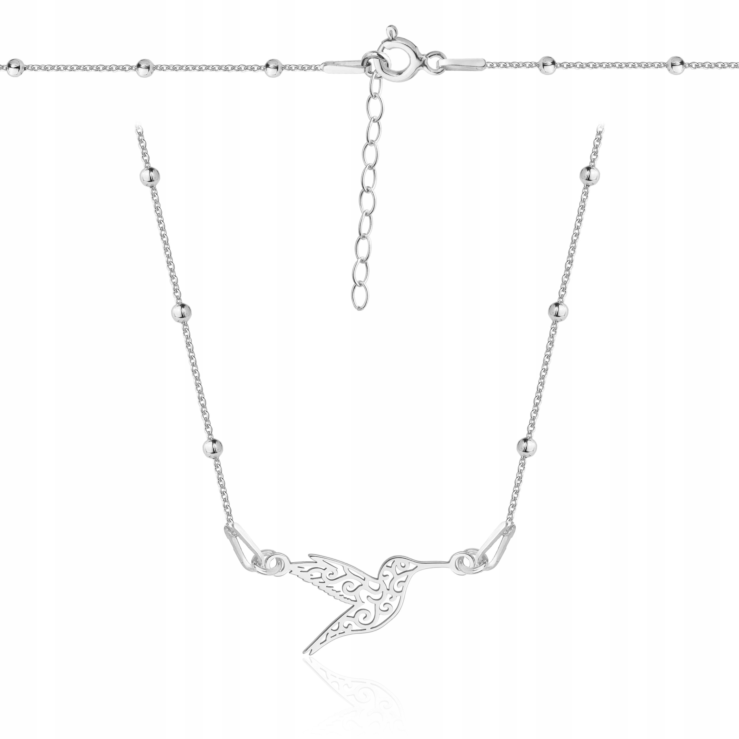Stříbrný kuličkový náhrdelník kolibřík stříbro 925