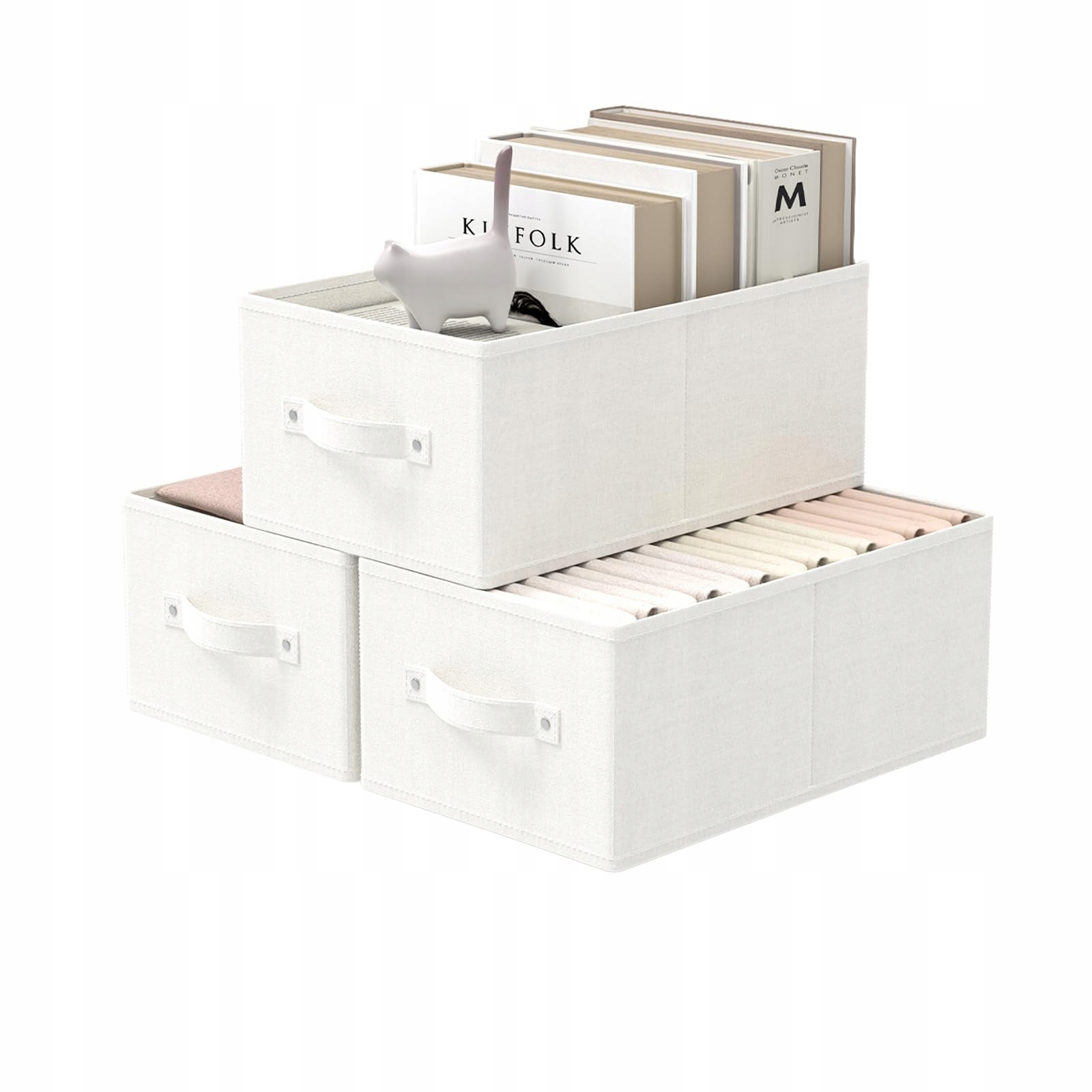 Guohnhe Úložný box, 3 kusy, skládací látkové krabičky