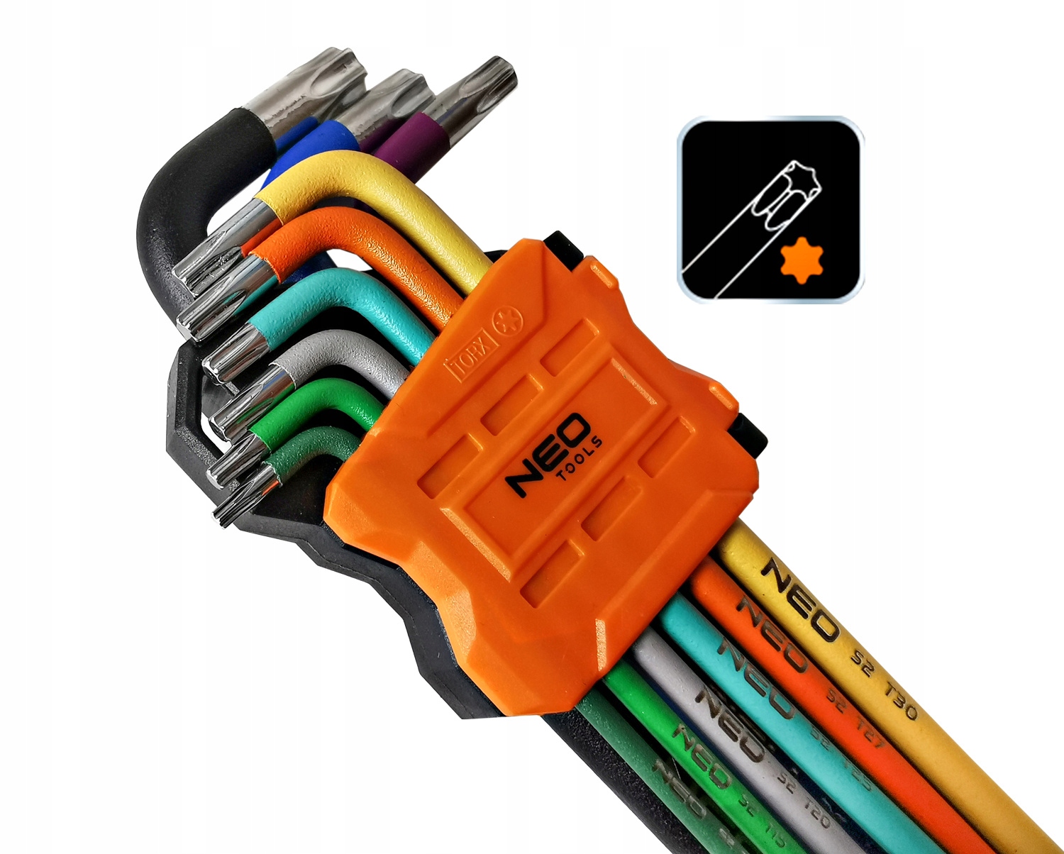 NEO KLUCZE IMBUSOWE TORX T10 - T50 DŁUGIE 09-518 EAN (GTIN) 5907558420661