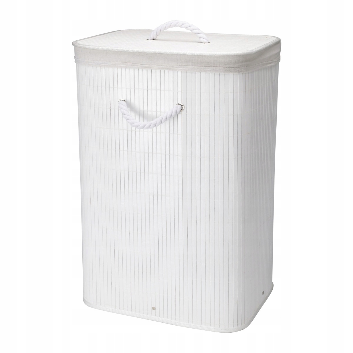 BIAŁY KOSZ NA PRANIE bambusowy 72 L