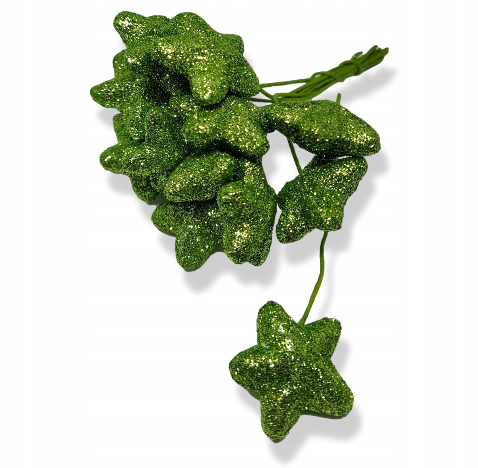 

Gwiazdki 3 cm Brokat Zielone 12 szt