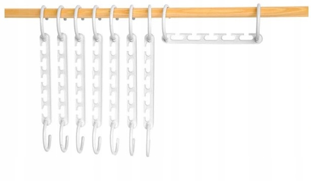 WIESZAK ORGANIZER NA WIESZAKI UBRANIA DO SZAFY GARDEROBY 8SZT BIAŁY Marka inna